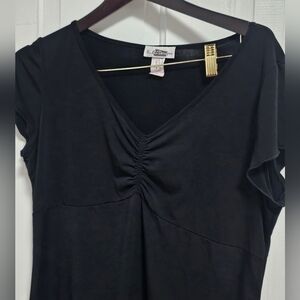 Elegant Black V-Neck Blouse